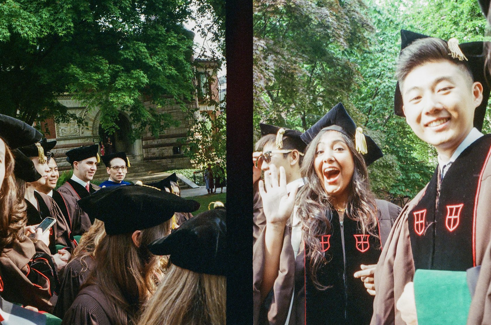 A group of graduates in caps and gowns